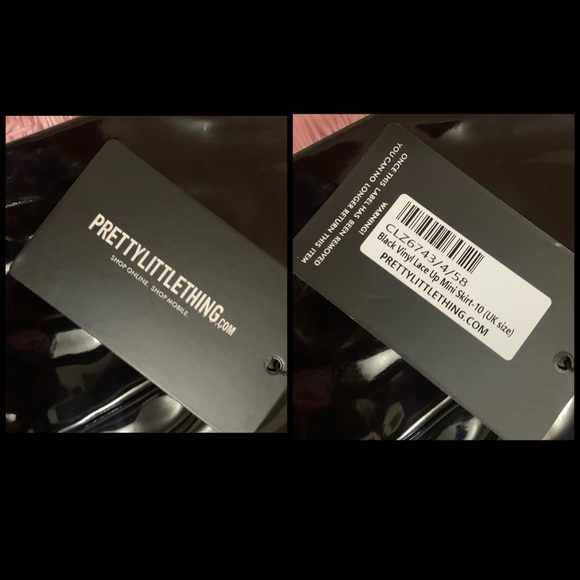 Black Vinyl Lace Up Mini Skirt - Picture 3 of 4